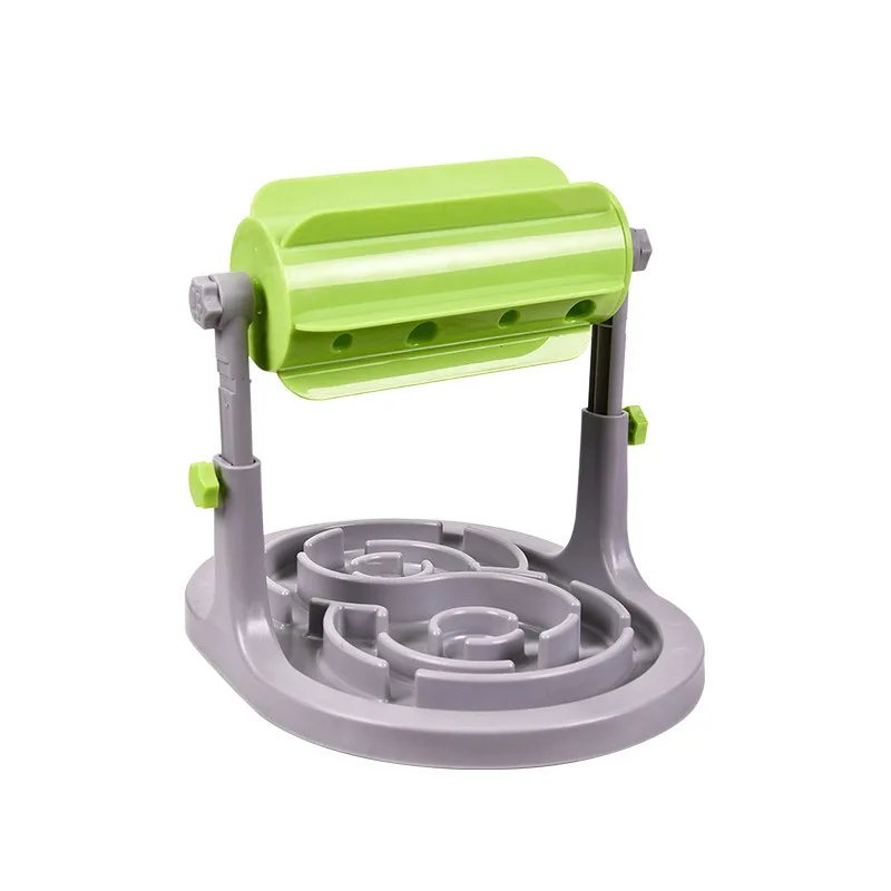 New Roller Cat& Dog Feeder Adjustable Pet Feeder Cat and Dog Food Bowl Toys Pet Supplies - Цвет: Green