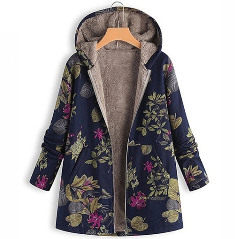 Женская флисовая куртка, Осень-зима, женские пальто с капюшоном, верхняя одежда, теплая Женская куртка с принтом, приталенные куртки, женская одежда
