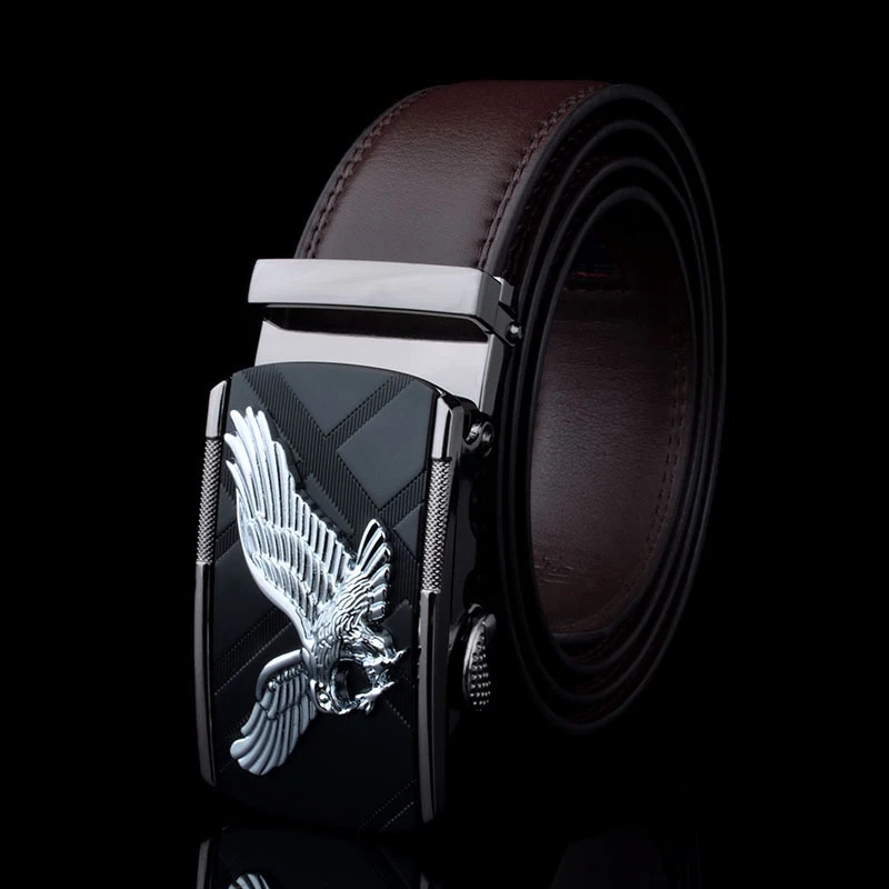 men's belts for jeans Belts For Men Eagle Metal Automatic Buckle Split Leather Waist Belt For Luxury Fashion Cowhide Men's Belt Novelty 3.5cm belts designer
