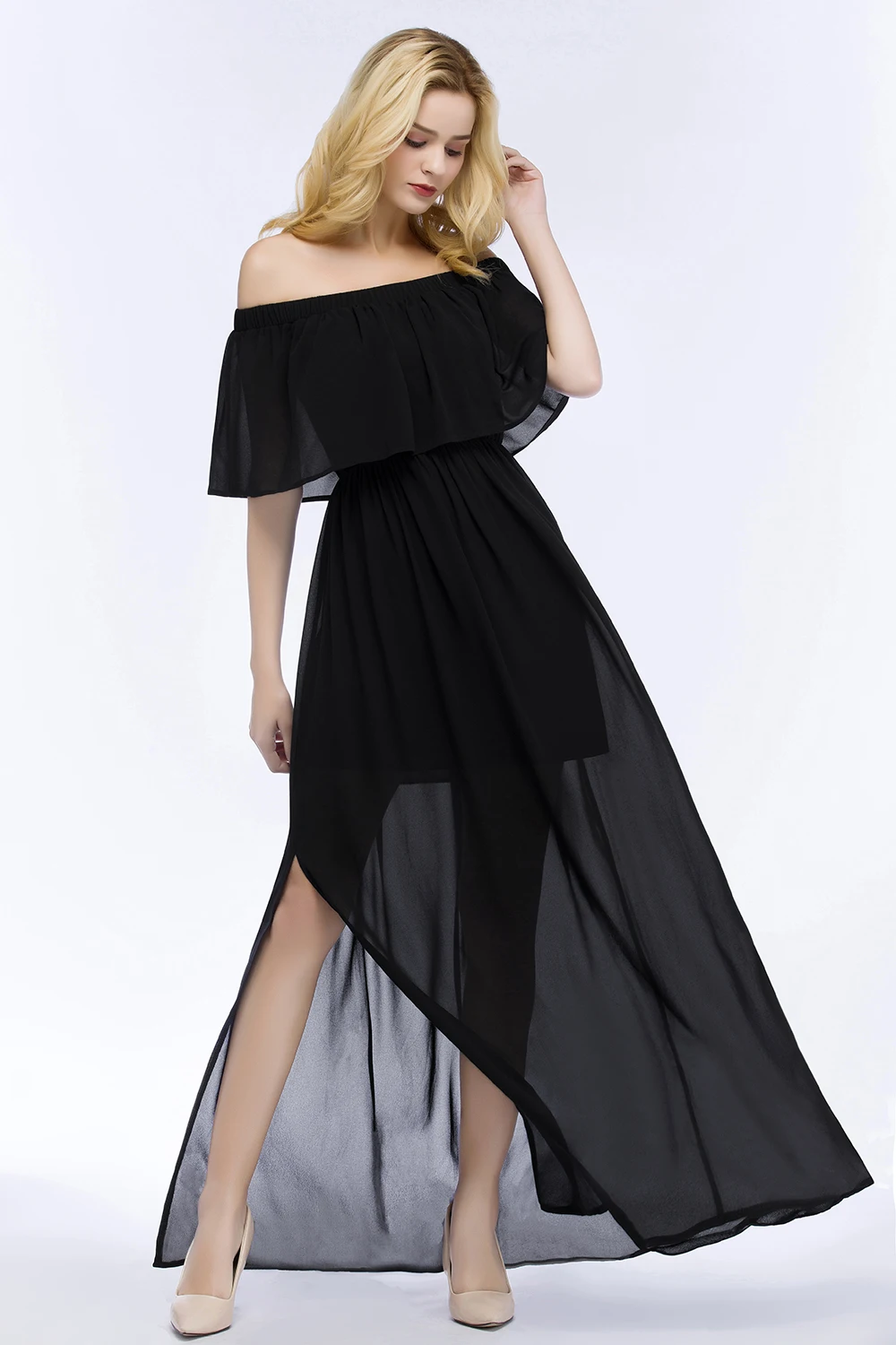 Элегантные длинные вечерние платья vestido de festa простое шифоновое вечернее платье дешевые платья Robe De Soiree Longue