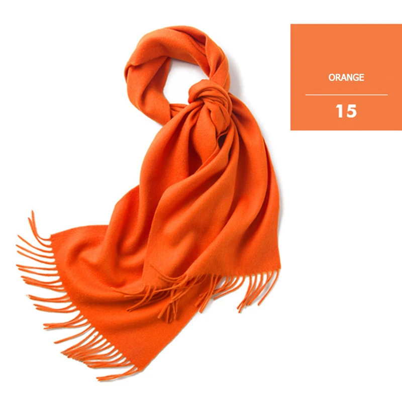 Wixra, однотонный зимний шарф, Женский тёплый платок, одноцветные шарфы, модные повседневные шарфы, кашемировые шарфы на осень и зиму - Цвет: 15 Orange