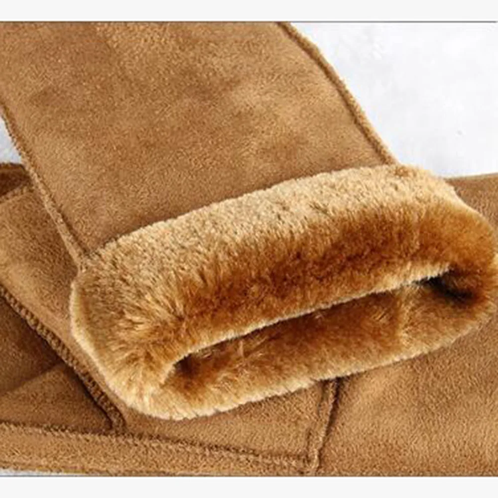 1 пара, женские милые тканевые варежки для девочек, зимние теплые флисовые перчатки с меховой отделкой, теплые пушистые зимние перчатки без