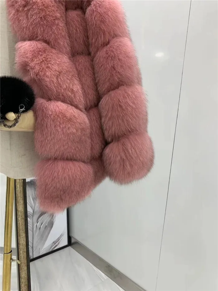 Invierno Mujer, женские пальто из натурального Лисьего меха, Роскошные пальто из натуральной лисьего меха, зимняя теплая верхняя одежда