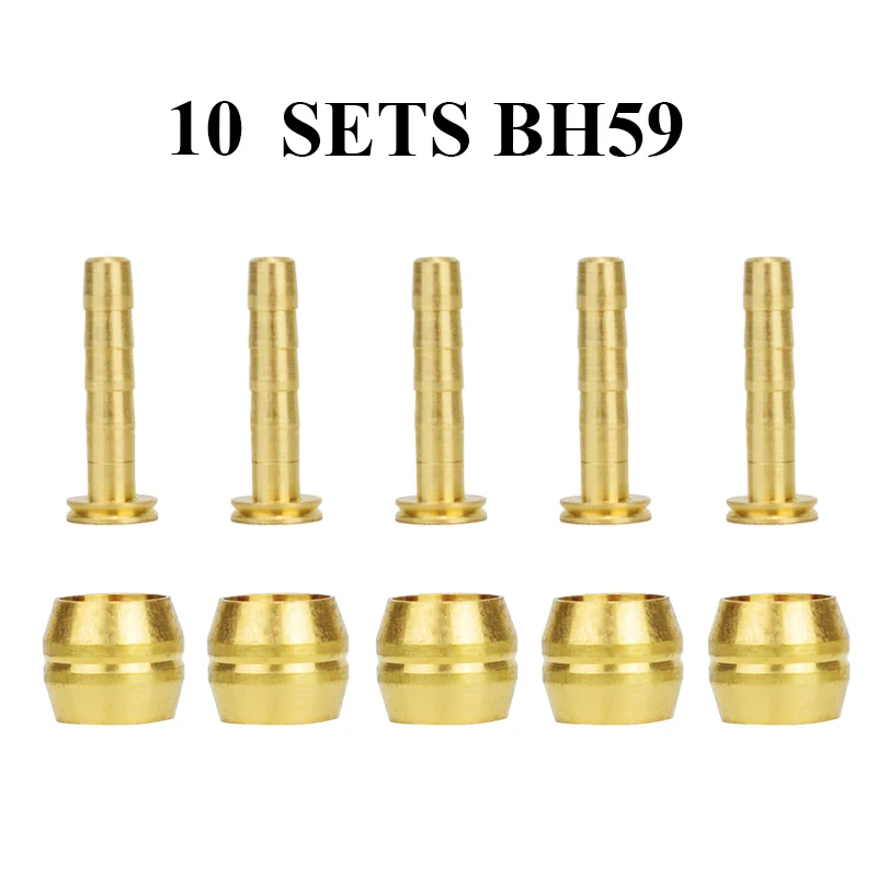 10 sets BH59 Тормозной шланг для велосипеда, масло, игла, пресс-кольцо для BH59 BH90 SRAM MAGURA, велосипедный кабель, соединительный гидравлический дисковый тормозной шланг, оливковое соединение - Цвет: 10 sets BH59
