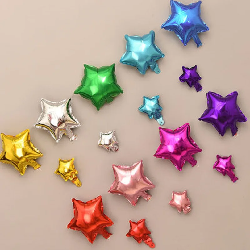 

10/20pcs/lot 5/10inch Star Heart Foil Balloons Wedding Birthday Party Backdrop Decor Air Inflatable Globos Child Gift Toy Supply