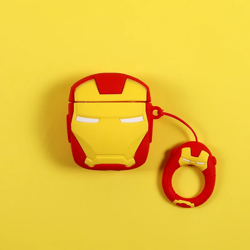 Силиконовый чехол с bluetooth-наушниками Marvel для Apple AirPods, ультратонкий милый защитный чехол для AirPods, чехол для зарядного устройства