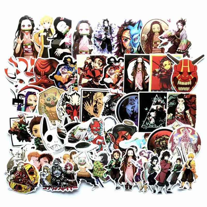 50 шт. Demon Slayer: Kimetsu No Yaiba аниме наклейка s граффити наклейка s чемодан багаж гитара для детей игрушки
