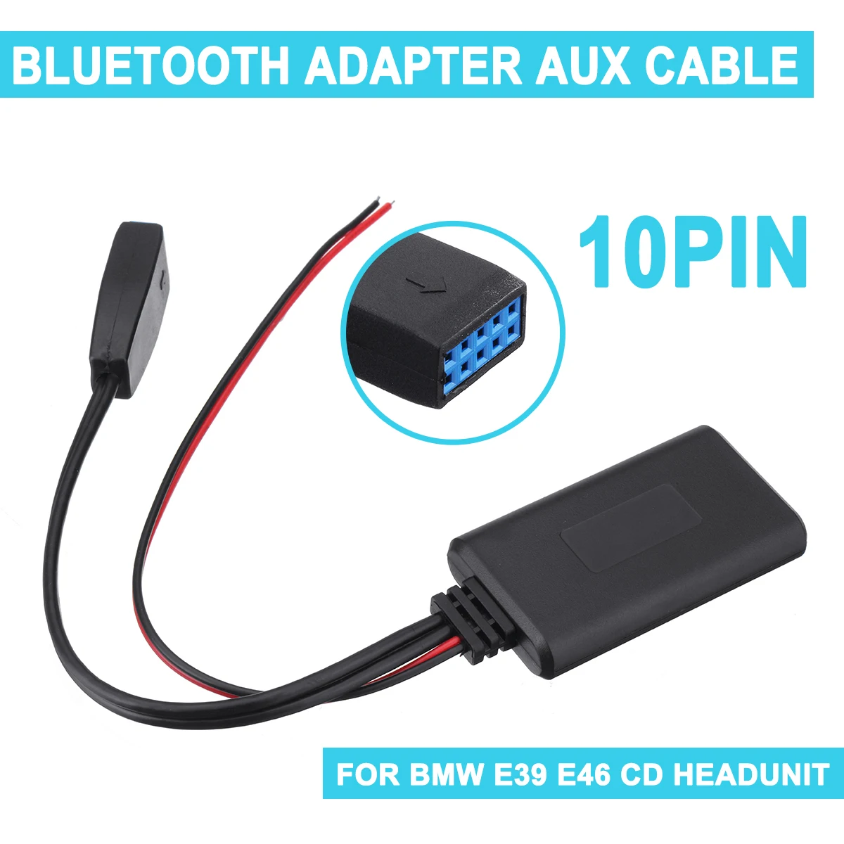 Для BMW E39 E46 10-контактный адаптер аудио кабель bluetooth модуль вспомогательный