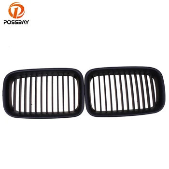 

POSSBAY Matte Black Car Grilles for BMW 3-Series E36 Coupe 318ti/320i/323i 1991-1996 Pre-facelift Front Bumper Center Grills