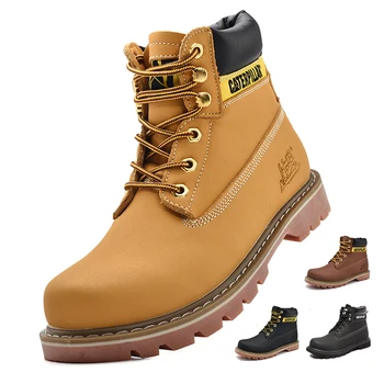 

Men's outdoor sports shoes, cowhide casual high-top tooling men's boots, fashion motorcycle warm Martin boots