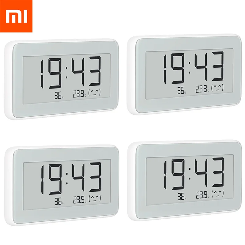 4Pcs Xiaomi Mijia BT4.0 беспроводные умные электрические цифровые часы для помещений и улицы, гигрометр, термометр, ЖК-измерительные приборы для измерения температуры - Color: 4Pcs