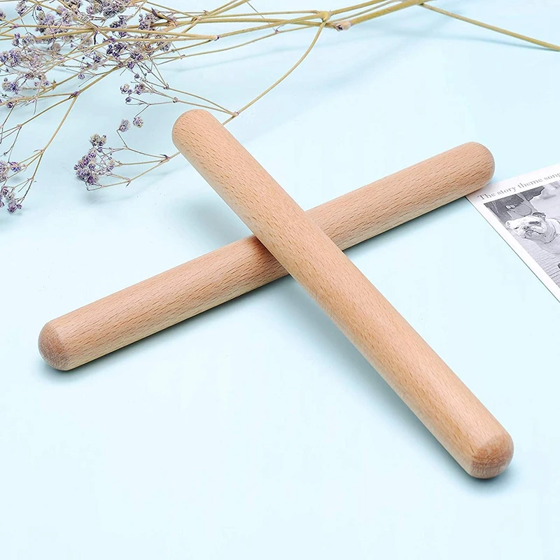 

8 Pairs Classical Wood Claves Musical Percussion Instrument Natural Hardwood Rhythm Sticks Percussion Rhythm Sticks Children Mus
