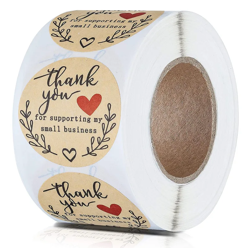 3.8cm Thank You Stickers Seal Labels Scrapbook Handmade Sticker Circle Stationery Food Hand Made Deco for Envelope Gift | Игрушки и