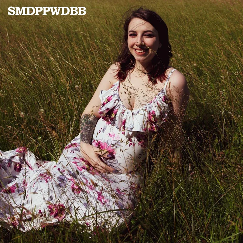 SMDPPWDBB платье для беременных реквизит для фотосессии для беременных платье для беременных длинное платье с цветочным рисунком платье-комбинация