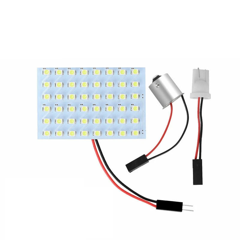 

10X White RV Trailer 48SMD Interior Panel LED Dome Map Light 1156 BA15S Adapter