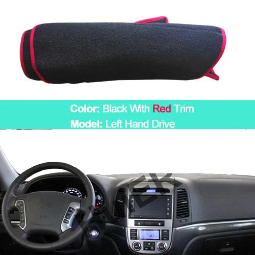 Красный Крышка приборной панели автомобиля для hyundai Santafe Santa Fe 2010 2011 2012 LHD RHD тире коврик покрытие для приборной панели коврик для панели анти-УФ - Название цвета: Красный
