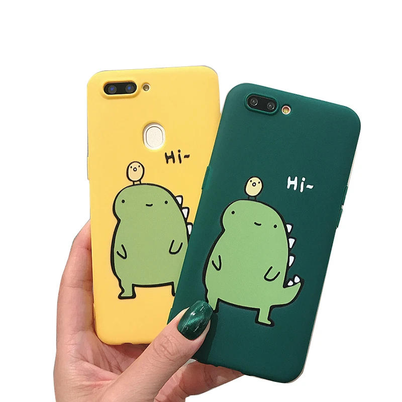 

Cute Cartoon Dinosaur Case For Oppo Vivo Candy Color Soft TPU Case