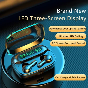 

Wireless Earphones TWS Earbuds Bluetooth In-ear Headphones with Digital Display Charging Case Sport Earphones with Charging Box