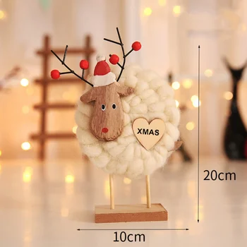 

Party Supplies Household Christmas elk doll decoration/Wool Felt Elk Household Cute Wooden Elk Christmas Decoration Festive