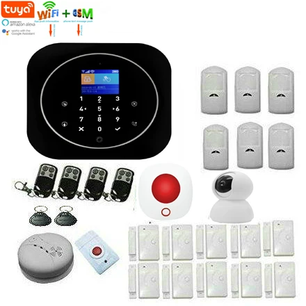 Tuya Android IOS App Wireless GSM Home Alarm System SIM Smart Home Burglar Security wifi IP HD camera Alarm System