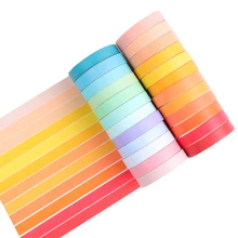 Papelaria – lot de 48 rubans adhésifs Washi, couleur unie, papeterie adhésive, décoration, masquage