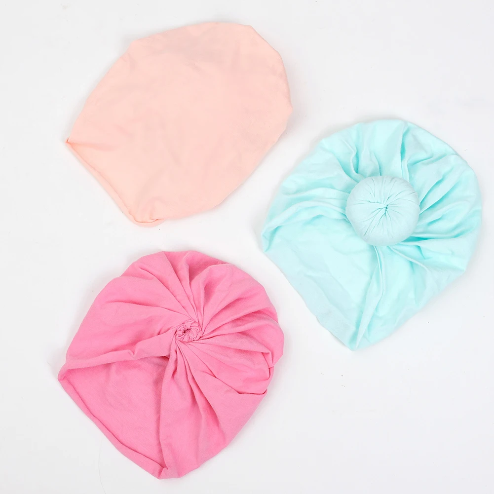 Solid Cotton Donuts Baby Boy Girls Cap Hat 0-4T Sweet Newborn Skullies Beanies Soft Turban India Topknot Headwraps Accessories accessoriesbaby easter 