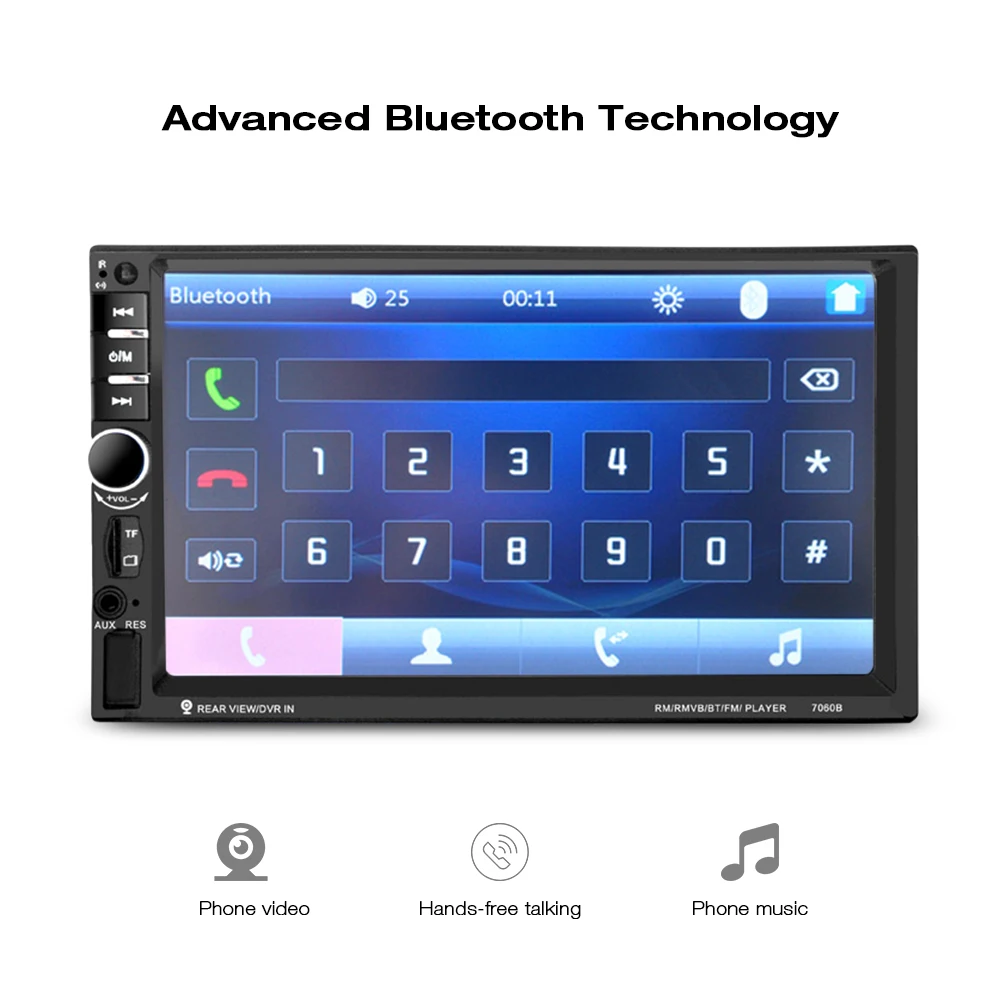 Zeepin 7060B Bluetooth Авто MP5 плеер 7-дюймовый hd-сенсорный экран usb зарядка Android Systerm Автомобильная Мультимедийная система с задней камерой