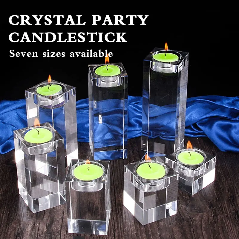 

Candlestick Crystal Dinner Candlelight Desktop Decoration Candle Holder Economic Glass Party Cafe Home Bar Wedding Candle Stand