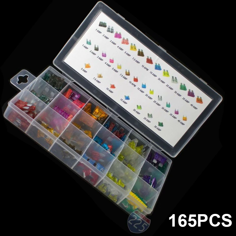 165 шт авто 10 V-32 V автомобильные Предохранители Ассортимент набор защиты ударопрочный