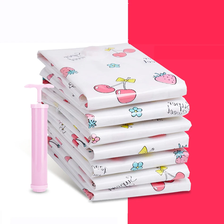 Premium Compression Vacuum Bag Storage Bags Organizer Clothes Cute