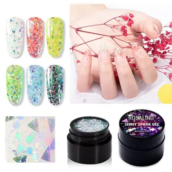 

6Pcs 5ml Shiny Diamond Gel Nail Polish Bright For Glitter Painting Nail Art Design Poly UV Top Base Primer For Manicure