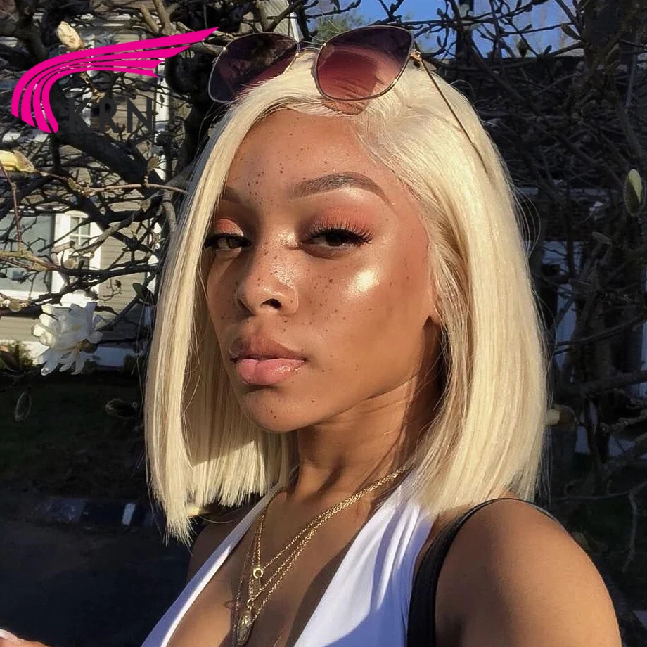 

KRN #613 Short Bob Wig Straight 13X6 Lace Front Human Hair Wigs With Pre Plucked With Baby Hair Remy hair Lace Wig HD lace