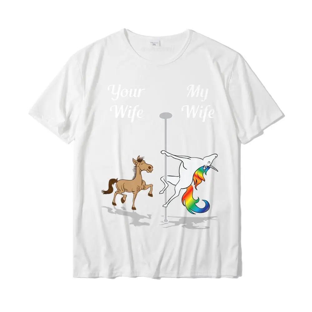 Simple Style T Shirt Short Sleeve Casual 2021 Man ostern Day Tops Tees Casual Tops Shirt Round Neck 100% Cotton Your Wife My Wife T-Shirt You Me Pole Dancing Unicorn Shirt Premium T-Shirt__MZ22963 white