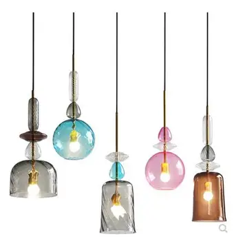 

American retro court law European post-modern glass leaf bedroom living room dining room duplex building villa chandelier led