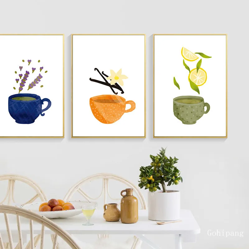 Watercolor-Tea-Cup-Art-Canvas-Painting-Prints-Kitchenware-Wall-Art-Posters-Pictures-For-Dining-Hall-Kitchen (2)