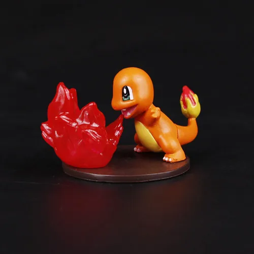 Takara Tomy Покемон 36 Стиль ПВХ Аниме фигурки Пикачу Сквиртл Bulbasaur Cubone Мини мультфильм Модель Коллекция Рождественский подарок - Цвет: dizuopenhuolong
