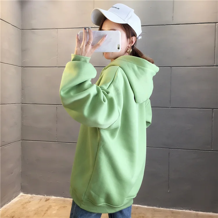 plus size streetwear sudaderas mujer oversized women clothes sweatshirt kawaii velvet thick fleece female hoodies F1146