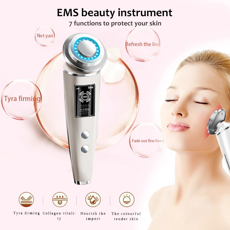 Facial Massager Led Skin Tightening High Frequency Facial Wand Red
