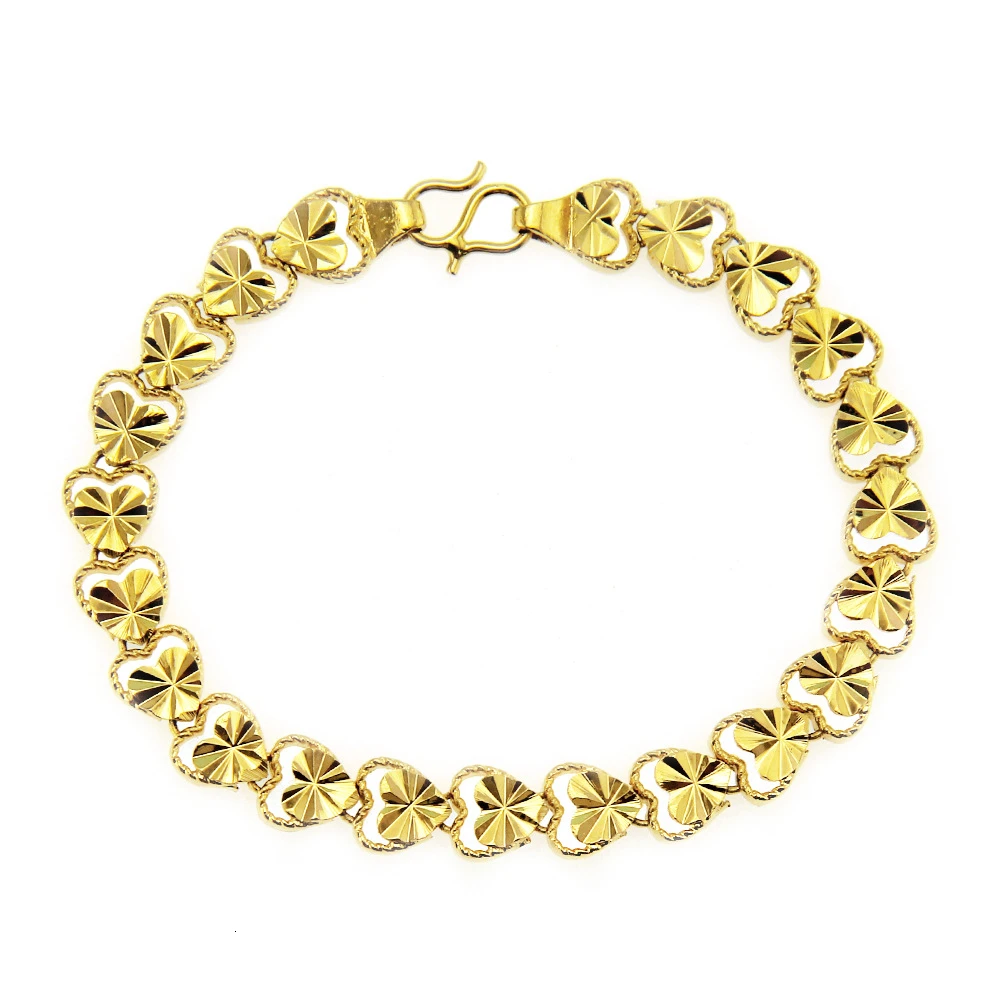 8 мм простой Гладкий персиковый браслет сердце браслет золотой толстый медный материал ледяной кристалл браслет-цепочка с фианитами 8"