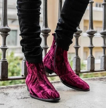 

2020 Men's Shoes New Fashion Handmade Suede Leather Classic Ankle Boots Low Heel Stylish Casual Chelsea Boots Zapatos 4M878