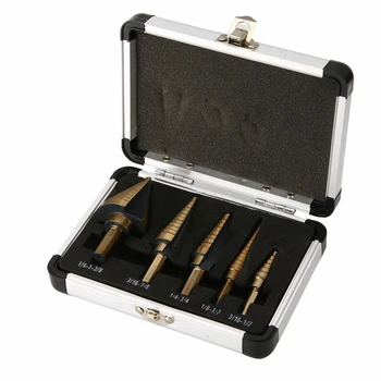 

High Quality HSS 5pcs 50 Sizes Step Drill Bit Set Cobalt Multiple Hole Bits For Metal Wood Hole Drilling Tool Cutter Cone
