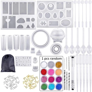 

Crystal Epoxy Tool Set DIY Bracelet Pendant Jewelry Silicone Mold (83 Pieces)