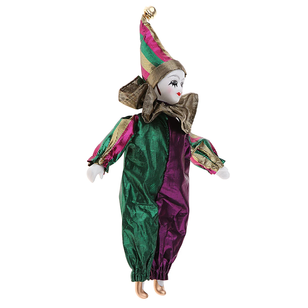 Клоун фарфор Одежда для куклы наряды для Хэллоуина вечерние приколы 22 см