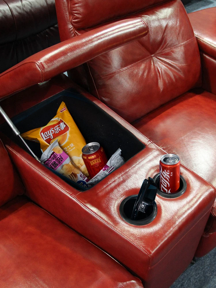 MANBAS Functional Electric Recliner Theater Couch In Genuine Italian Leather for Living Room Cinema Sofa Power Reclining Seats