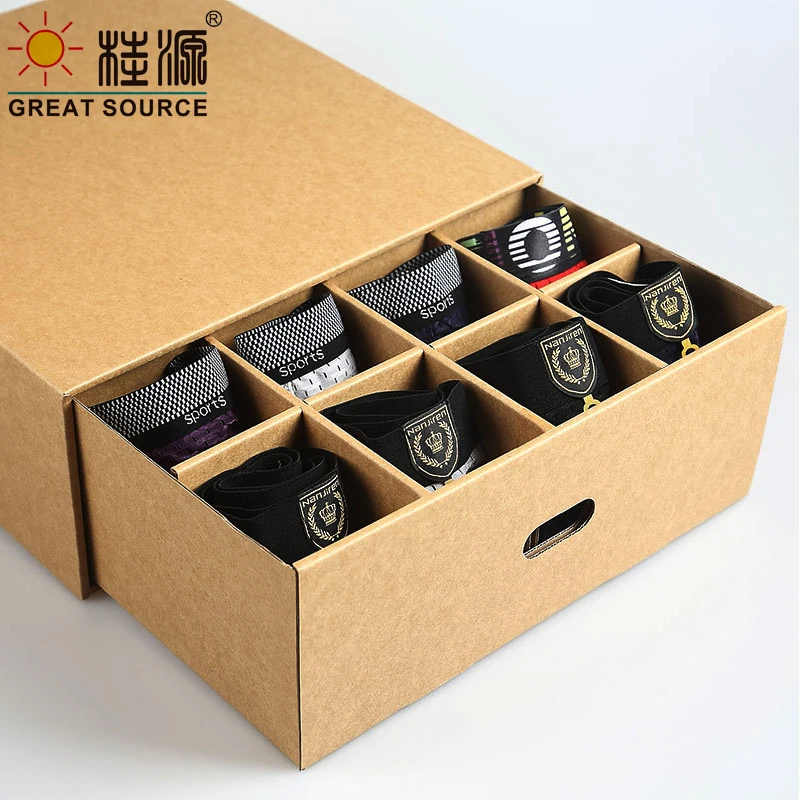 MQQ Foldaway Storage Box Corrugrated Organizer 16 Grids Single Drawer Quality Board Storage Box With Punched Handle (3PCS)