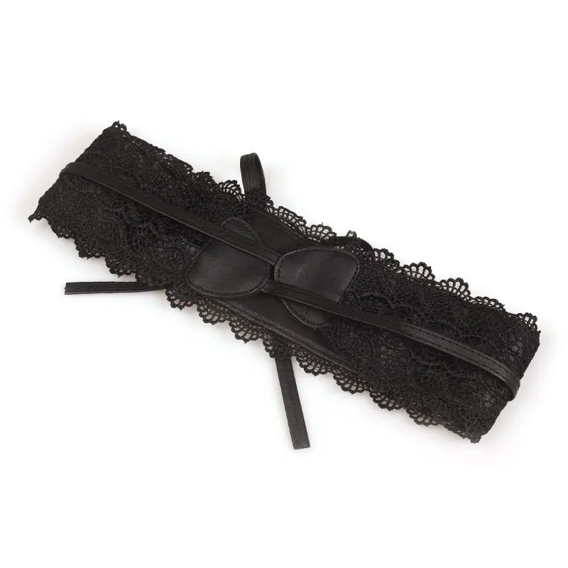 Hot Women Belt Multi-Color Optional Sweet Wide Waist Pu Lace Lace Super Wide Belt Strap pu belt lace belt