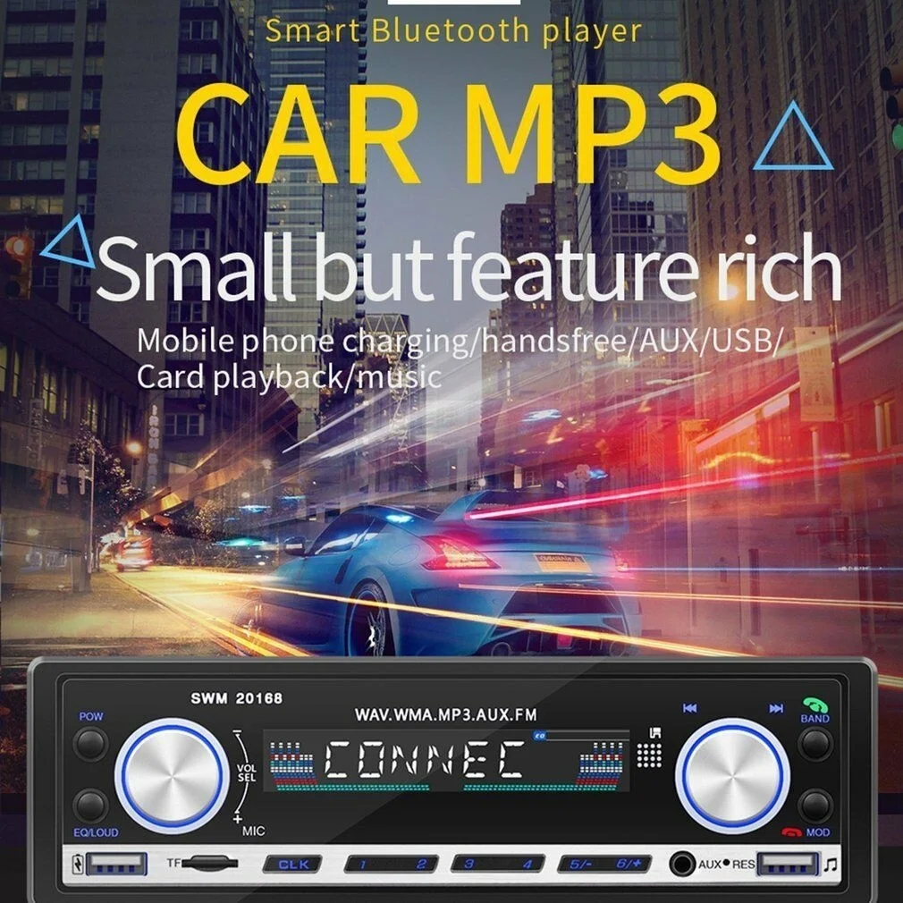 Autoradio 1DIN Car Radio Stereo In-Dash Bluetooth Audio TF/USB/AUX/FM Head Unit MP3 Player - Цвет: 20168
