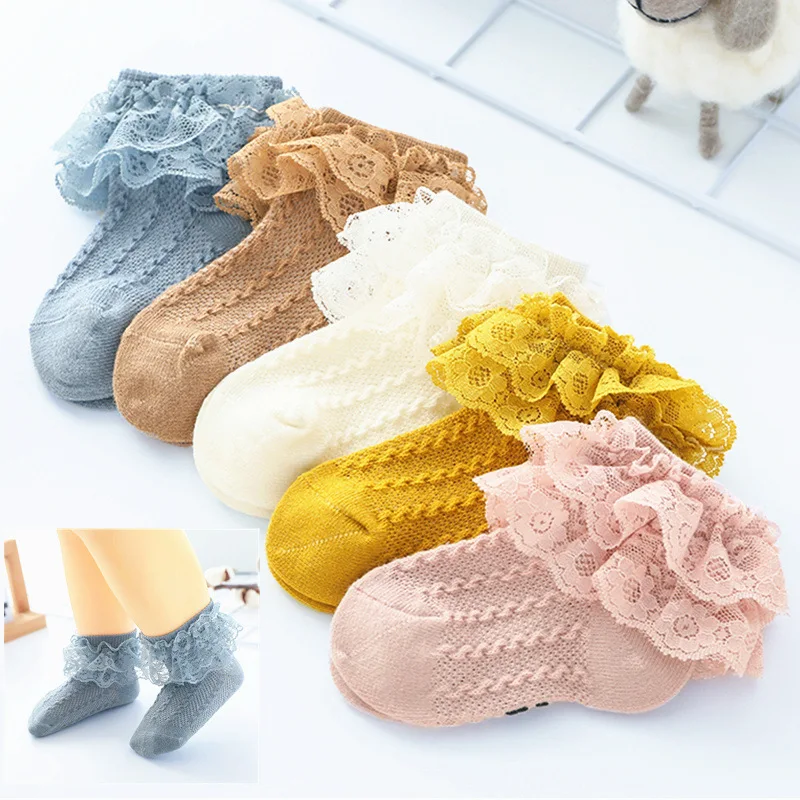 Baby Lace Ruffle Socks Wholesale Newborn Baby Girl Thin Cotton Toddler