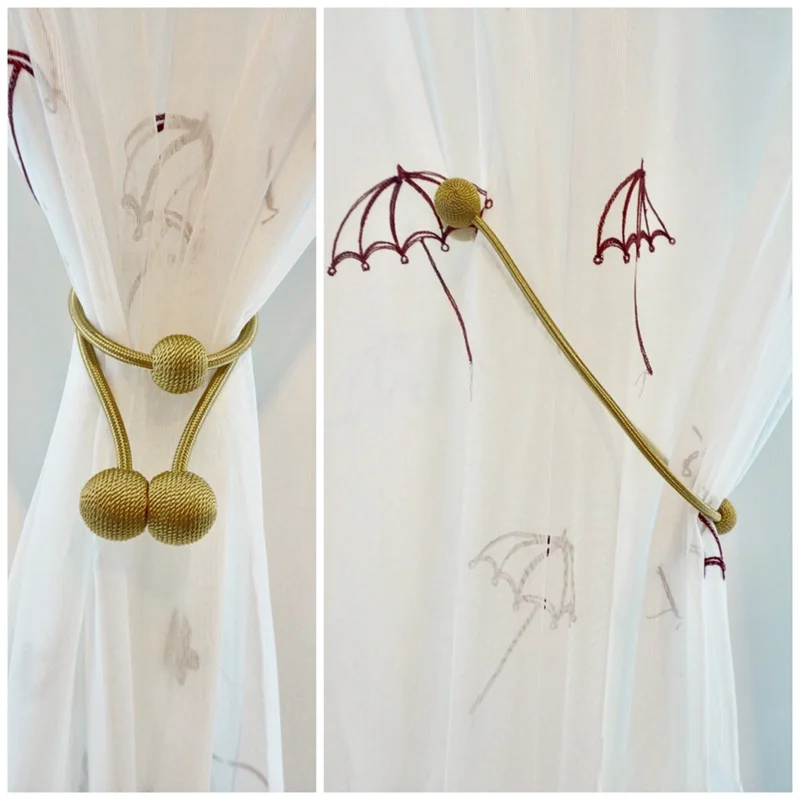 Креативный Магнитный занавес Tieback Плетеный Сферический цепной пряжкой драпировка держатель зажим держатели домашний Декор Аксессуары для штор