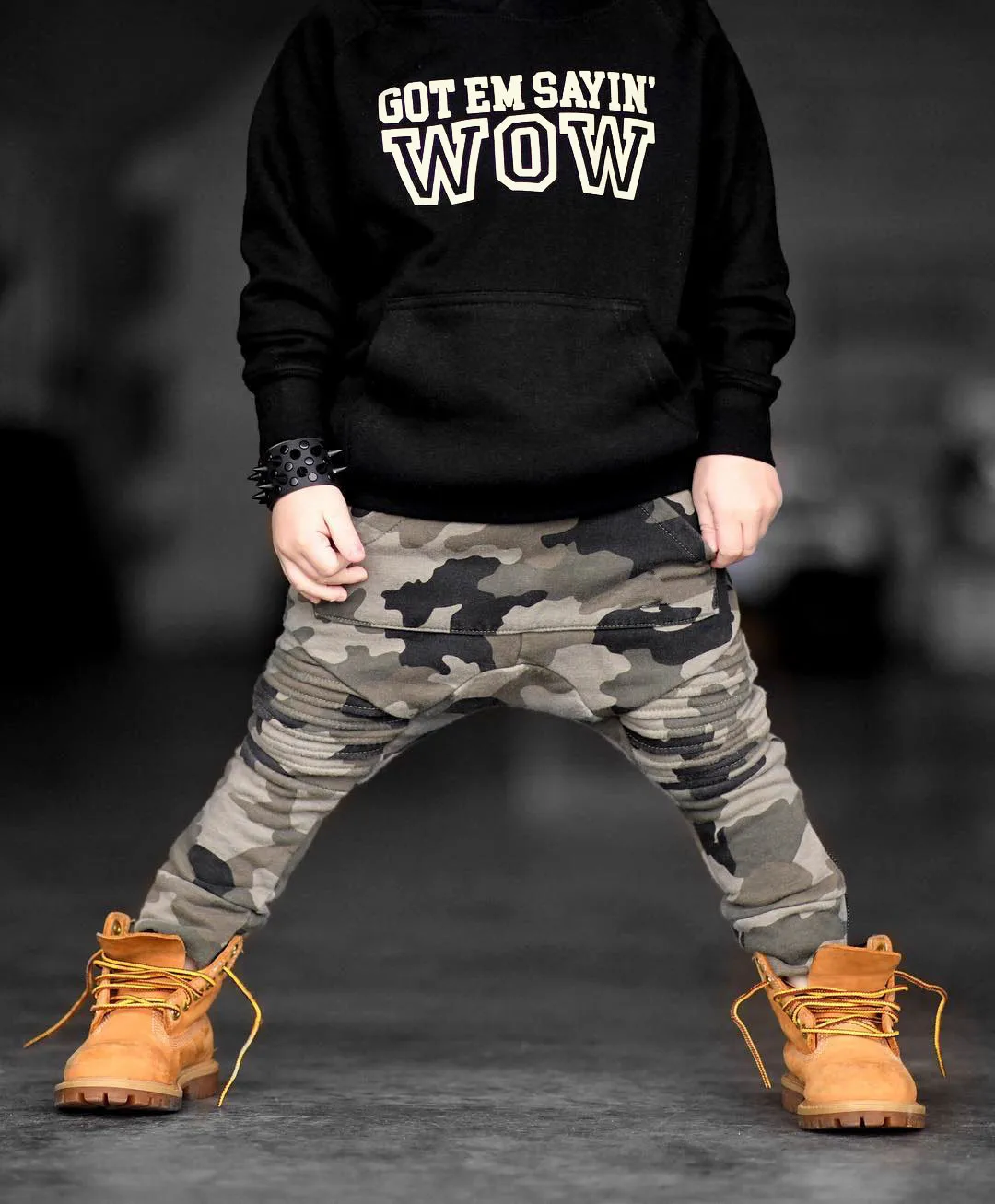 Spring Autumn 2Pcs Baby Boys Hooded Tops Sweatshirt Camouflage Pants Baby Boy Outfits Set Clothes